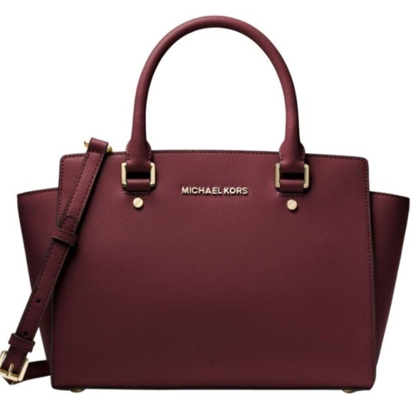 Michael Kors Handbags - Michael Kors Selma Medium Satchel Oxblood Red